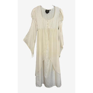 Funhouse Ivory Dress Split Bell Sleeve Renaissance Gothic Medieval Size S/M 40"